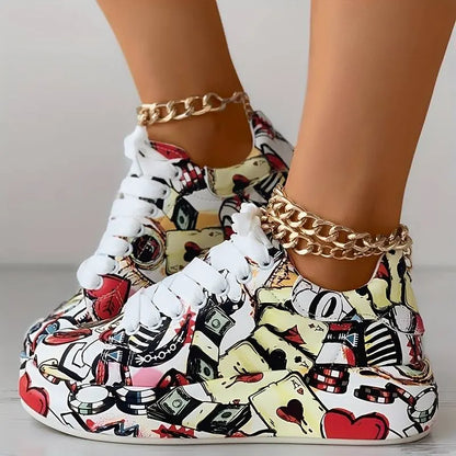 Chaussures Orthopédiques Femme avec Motif - Graffiti