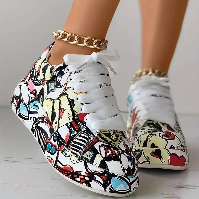 Chaussures Orthopédiques Femme avec Motif - Graffiti