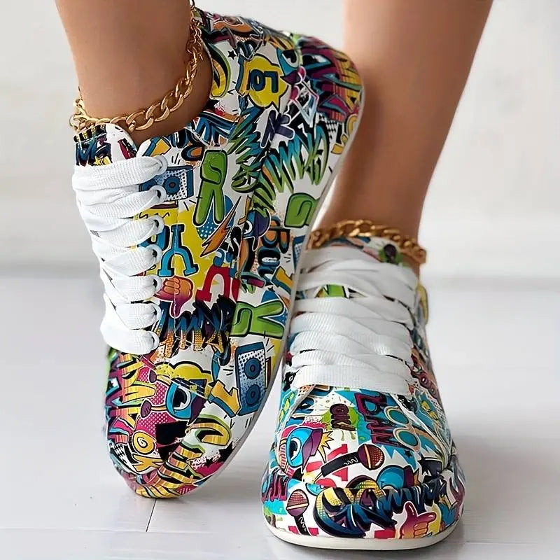 Chaussures Orthopédiques Femme avec Motif - Graffiti