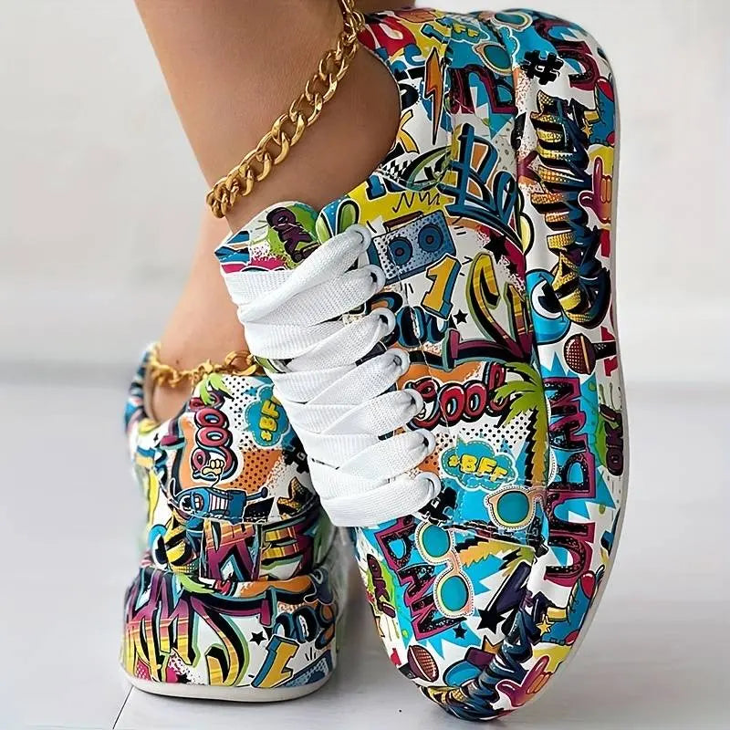 Chaussures Orthopédiques Femme avec Motif - Graffiti