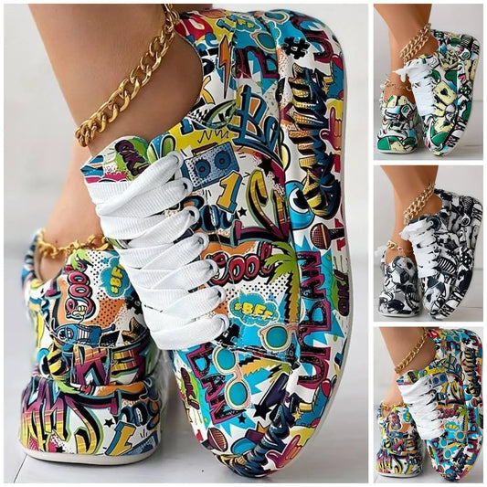 Chaussures Orthopédiques Femme avec Motif - Graffiti