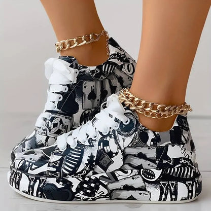 Chaussures Orthopédiques Femme avec Motif - Graffiti