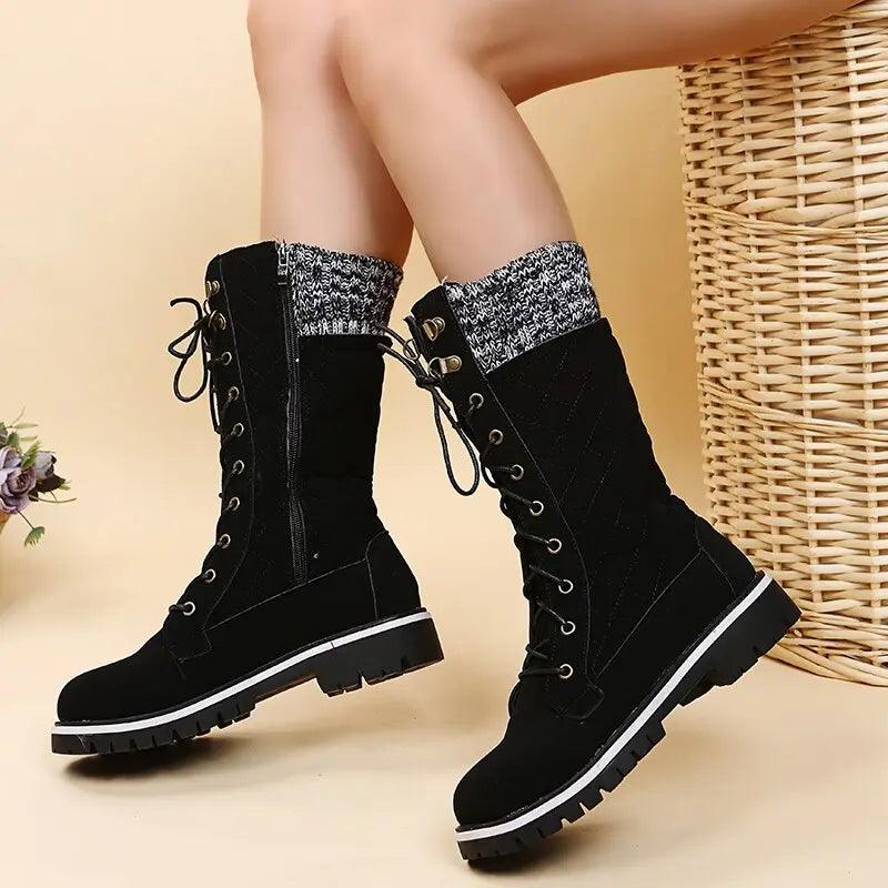 Knitted Lace Mid Calf Boots Orthopedic Comfort Confort Orthopedique