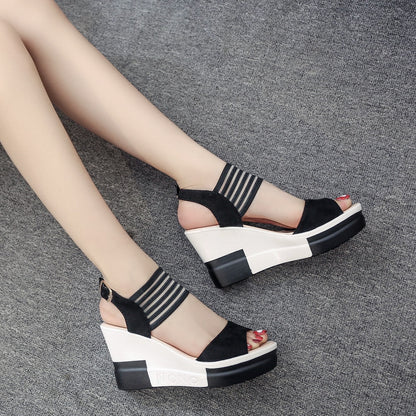Damen-Sandalen mit Keilabsatz und hohem Absatz - Priz