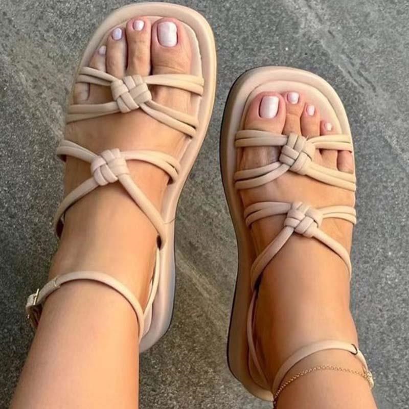 Sandalen im Bohemian-Stil für den Sommer mit flachen Absätzen für Damen – Gio