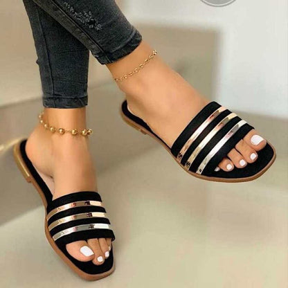 Damen Comfort Fashion Flache Sandalen – Slipper