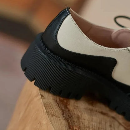 YSAURE- Mocassins en cuir fendu à lacets Confort Orthopédique