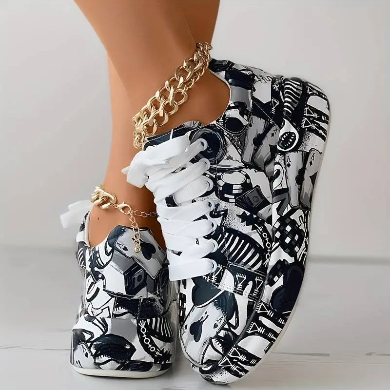 Chaussures Orthopédiques Femme avec Motif - Graffiti