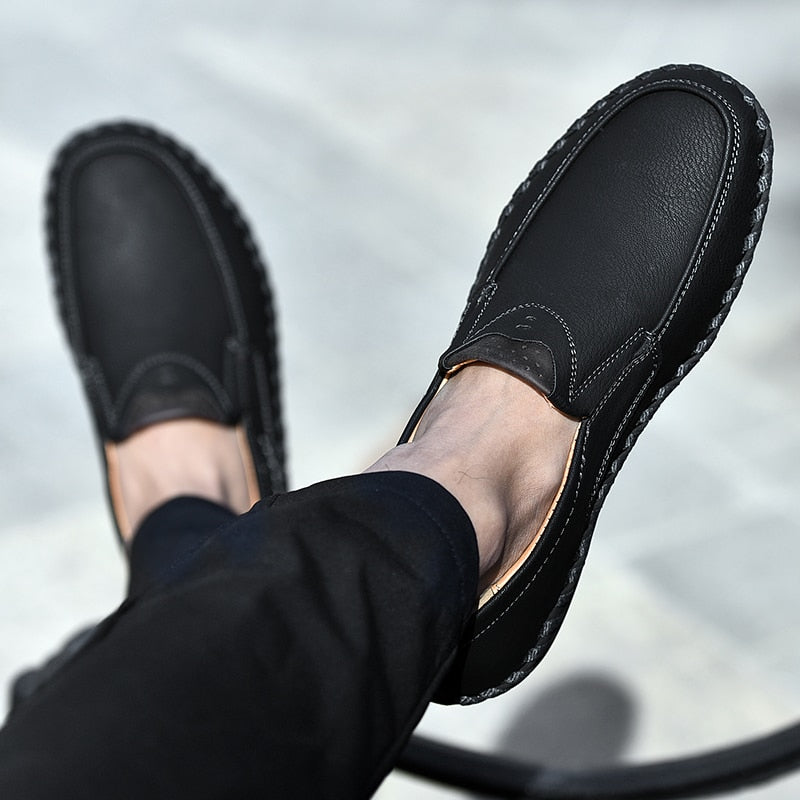 Mocassins en cuir confortables pour hommes Confort Orthopédique