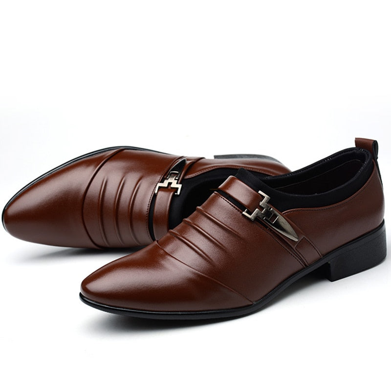 Chaussures classiques en cuir noir pour hommes - Skyder Confort Orthopédique