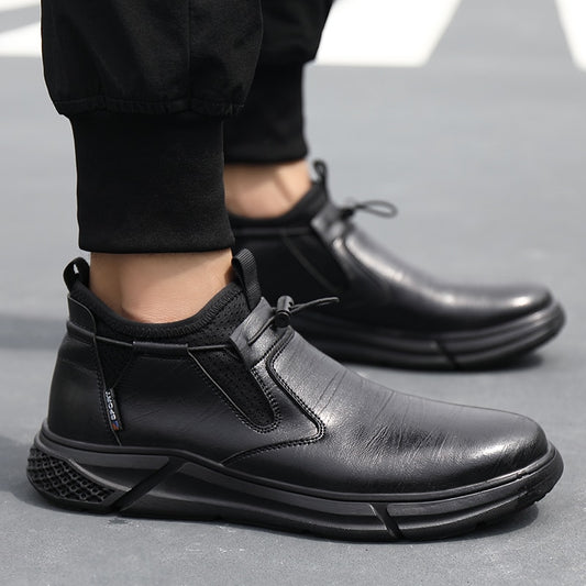 Chaussures de sécurité imperméables en cuir noir pour hommes - GOFF Confort Orthopédique