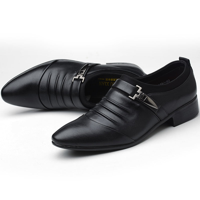 Chaussures classiques en cuir noir pour hommes - Skyder Confort Orthopédique